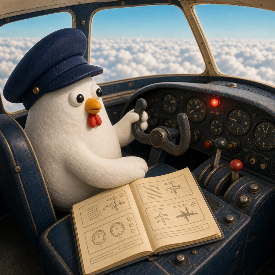 WINGIT flies above the clouds while reading the manual in real time